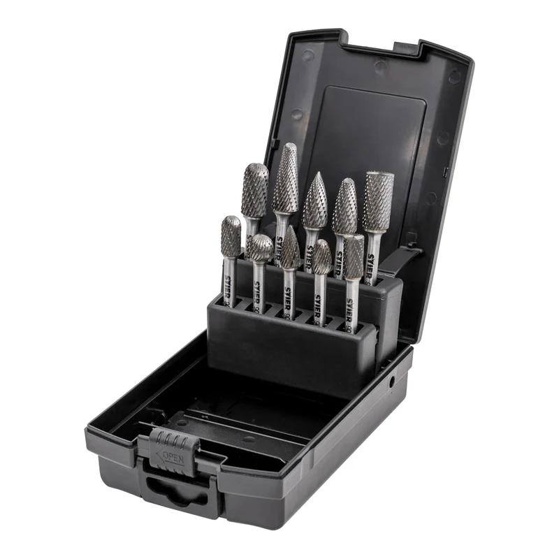 STIER Frässtifte-Set 5-tlg | 10-tlg Schaftfräser Hartmetall Stiftfräser