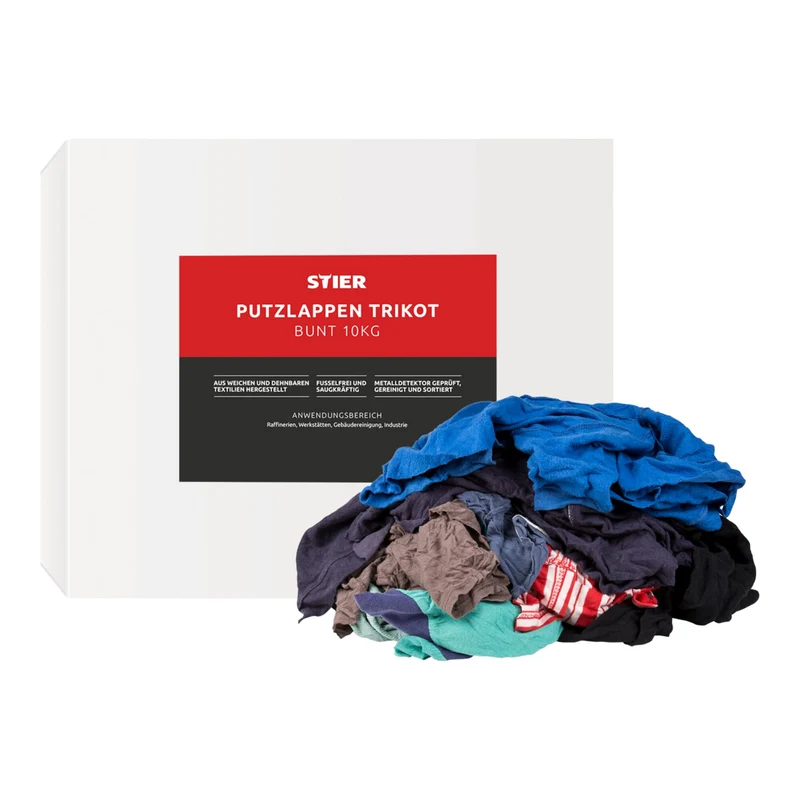 STIER Putzlappen Textil bunt Reinigungstücher Poliertücher 10 kg Trikot