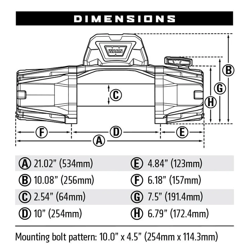 SEILWINDE WARN VR EVO 8 12V 3.629 KG ZUGKRAFT, STAHLSEIL