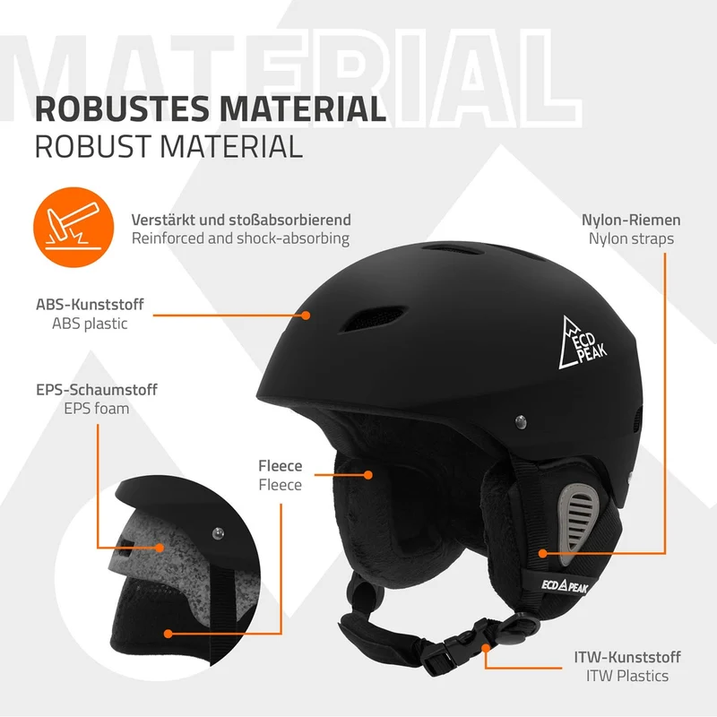 ECD Germany | Skihelm für Herren und Damen M (55-58 cm) Schwarz Snowboardhelm mit Belüftungssystem & Skibrillenhalter, optimaler Schutz & Tragekomfort