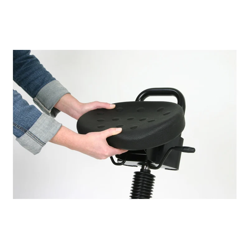 STIER Stehhilfe mit Stahlgestell grau Sitzhöhe 645-825 mm PU-Sitz