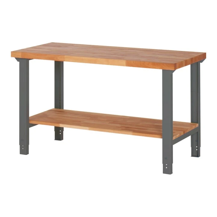 STIER Höhenverstellbarer Werktisch Premium mit Ablageboden BxTxH 1500x700x790-1140 mm
