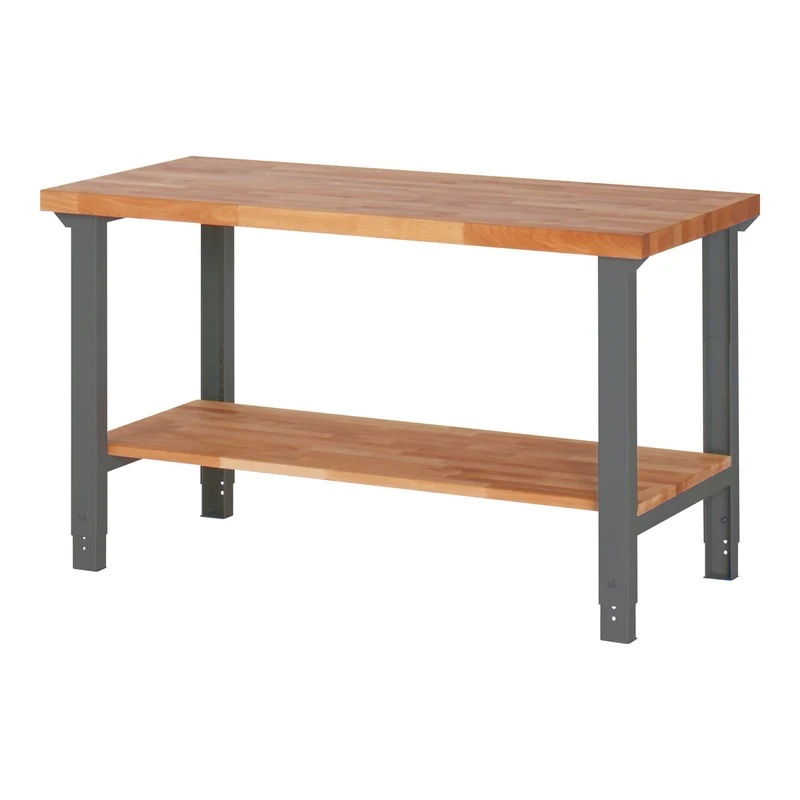 STIER Höhenverstellbarer Werktisch Premium mit Ablageboden BxTxH 1500x700x790-1140 mm