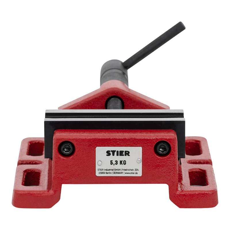STIER Maschinenschraubstock, Backen-B. 100-120 mm, Spann-W. 85-110 mm, V-Nut