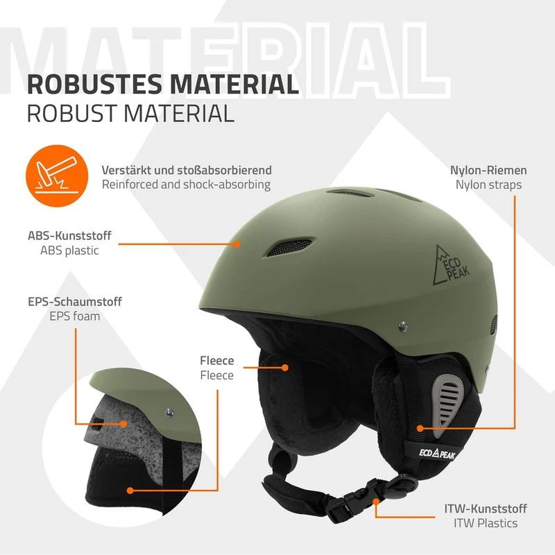 ECD Germany | Skihelm für Herren und Damen S (51-54 cm) Grün Snowboardhelm mit Belüftungssystem & Skibrillenhalter, optimaler Schutz & Tragekomfort