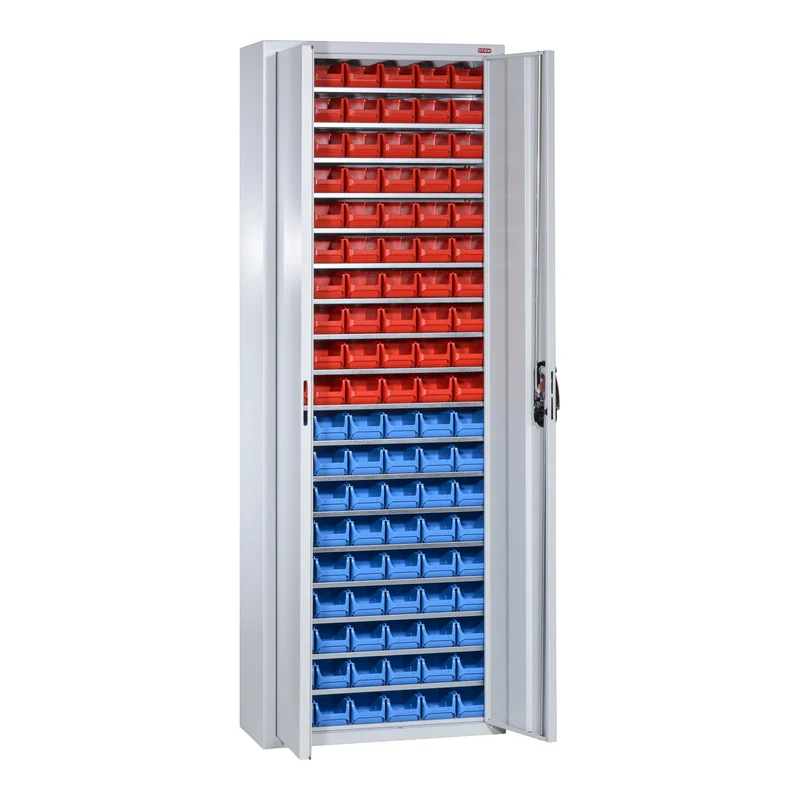 STIER Magazinschrank mit 48 Sichtlagerkästen, H1980xB700xT300mm