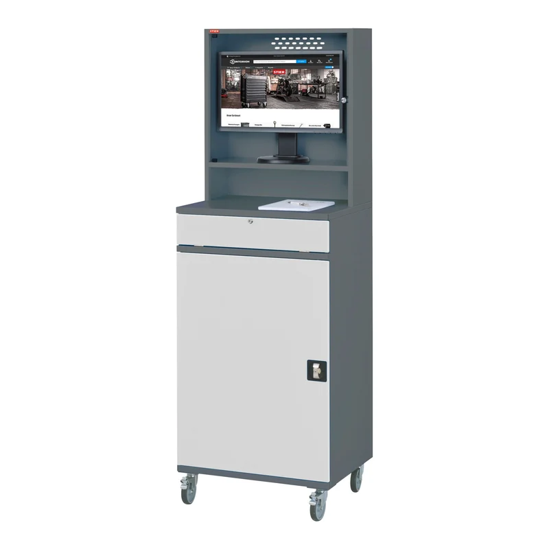 STIER Computerschrank Premium stationär BxTxH 650x520x1770 mm