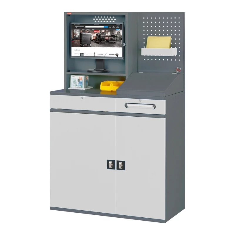 STIER Computerschrank Premium stationär BxTxH 650x520x1770 mm