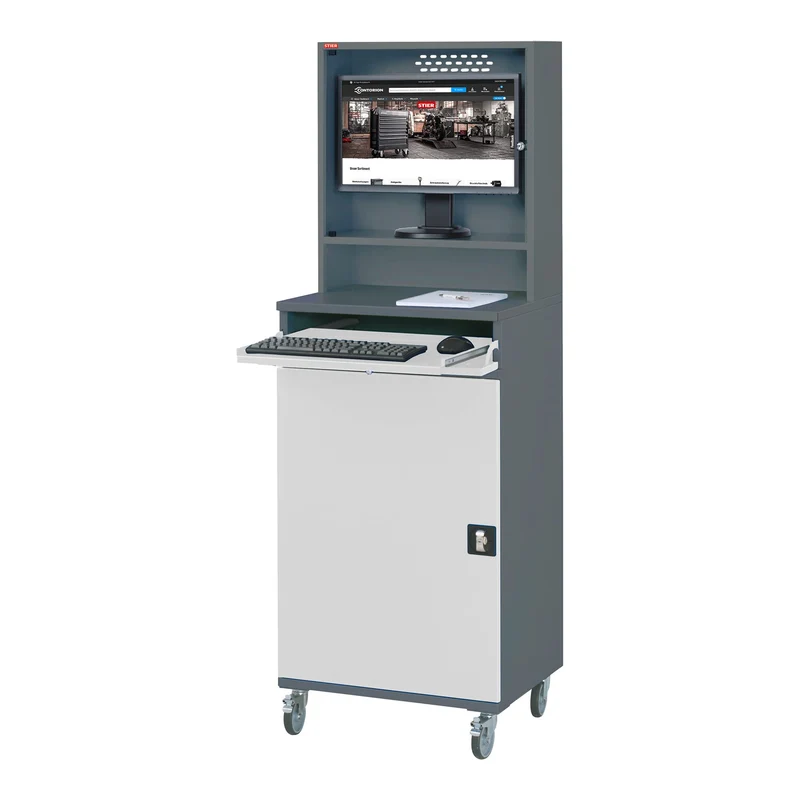 STIER Computerschrank Premium stationär BxTxH 650x520x1770 mm