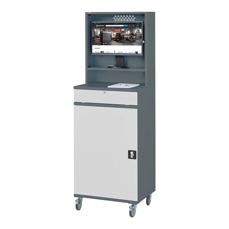 STIER Computerschrank Premium stationär BxTxH 650x520x1770 mm