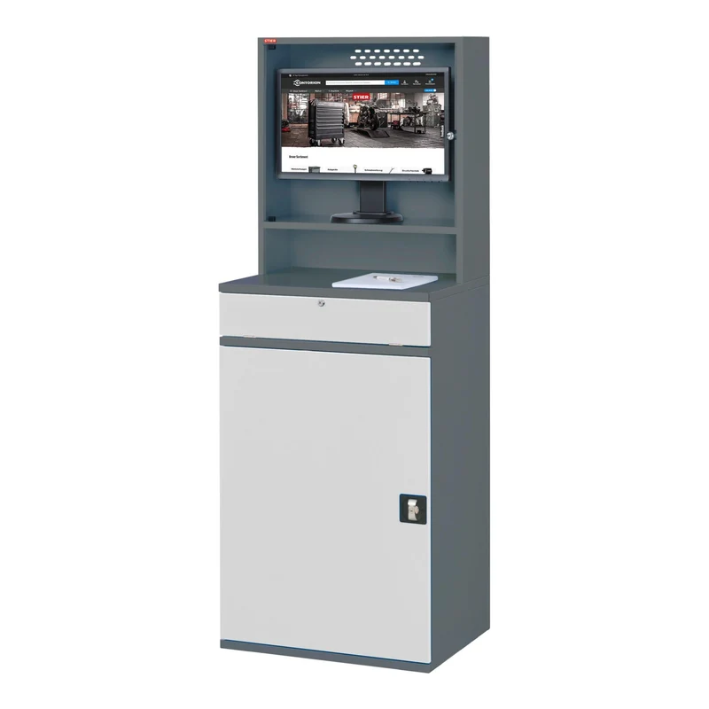 STIER Computerschrank Premium stationär BxTxH 650x520x1770 mm