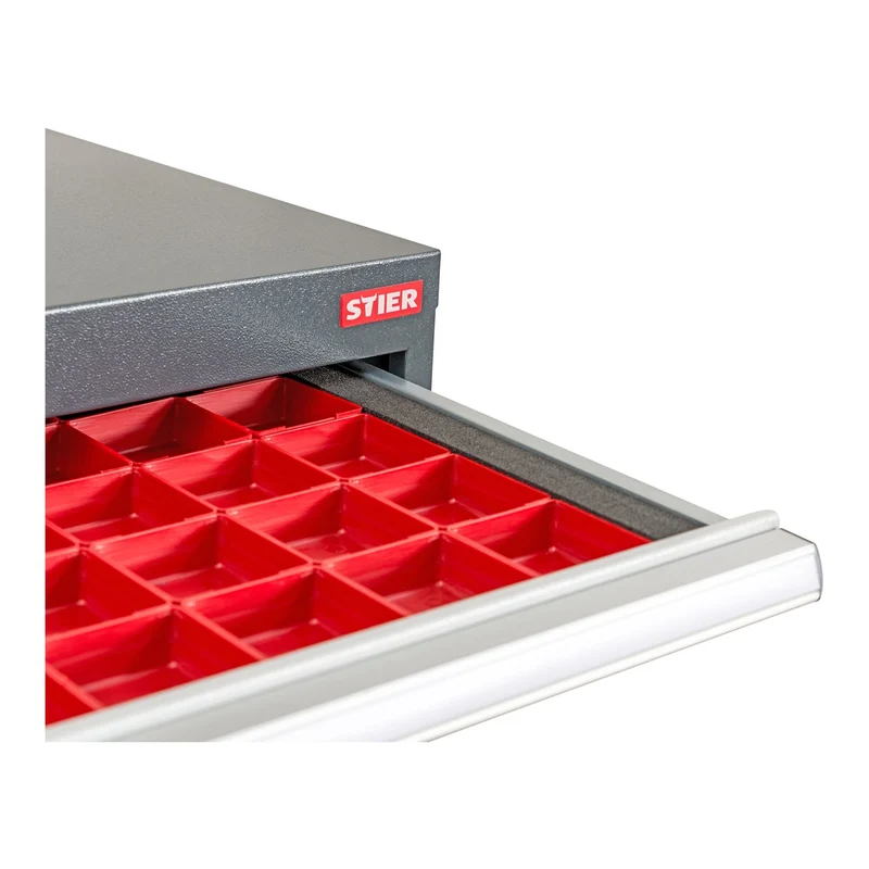 STIER Schubladeneinteilung Kleinteilekästen BLH 50 mm Innenmaß 500x450 mm 3 KTK