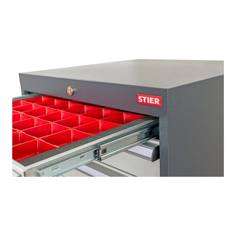 STIER Schubladeneinteilung Kleinteilekästen BLH 50 mm Innenmaß 500x450 mm 3 KTK