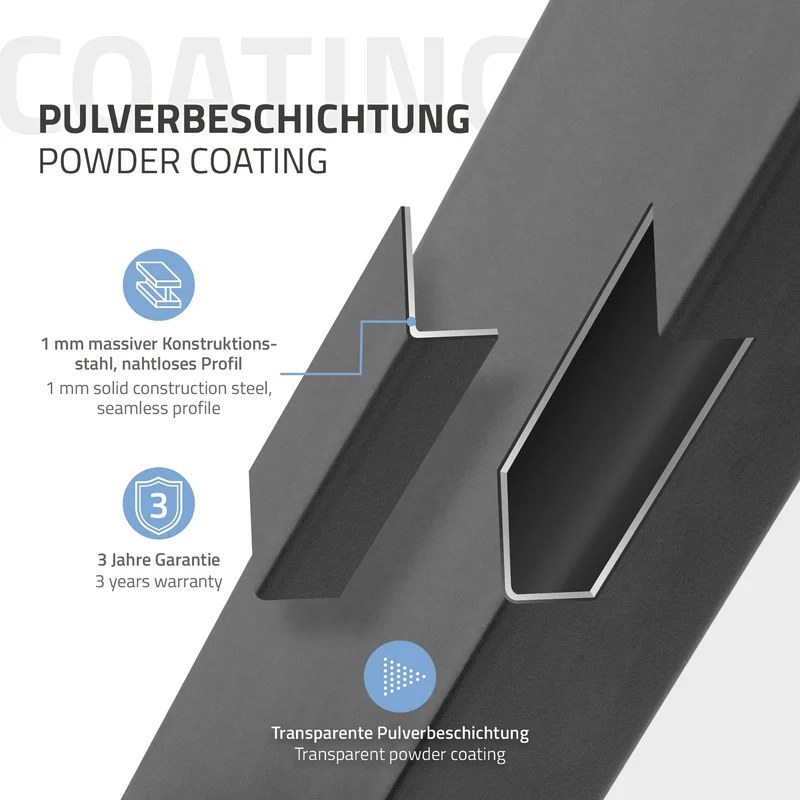 Tischbeine Tischgestell 2er Set X-Design aus Stahl ML-Design