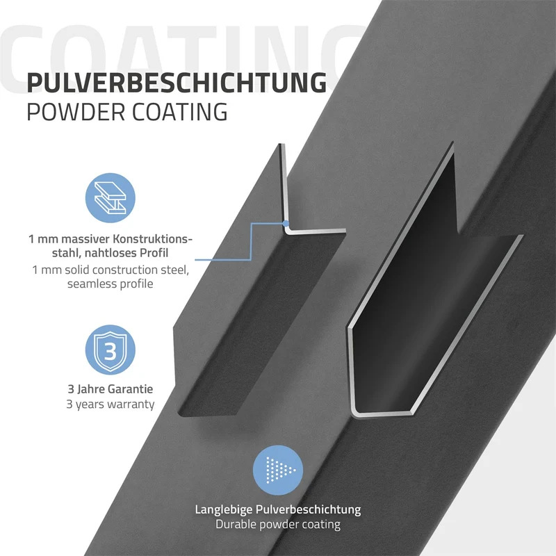 Tischbeine Tischgestell 2er Set U-Design aus Stahl ML-Design