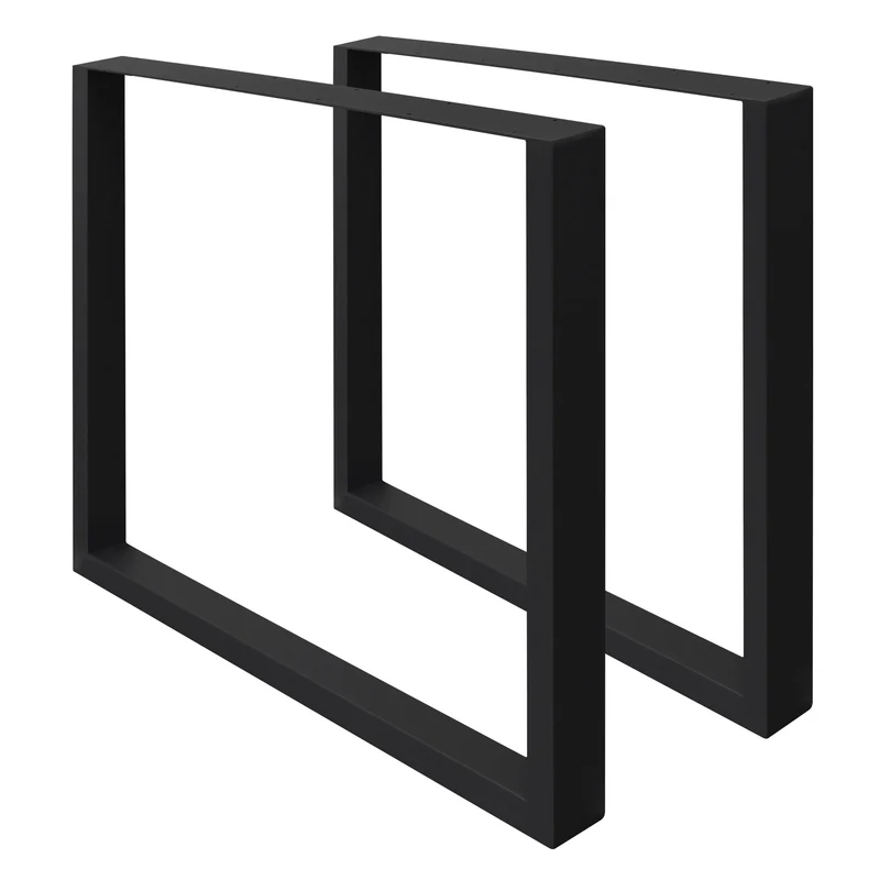 2x Tischbeine Tischkufen aus Vierkantprofilen 60x72 cm Schwarz pulverbeschichtete Stahl
