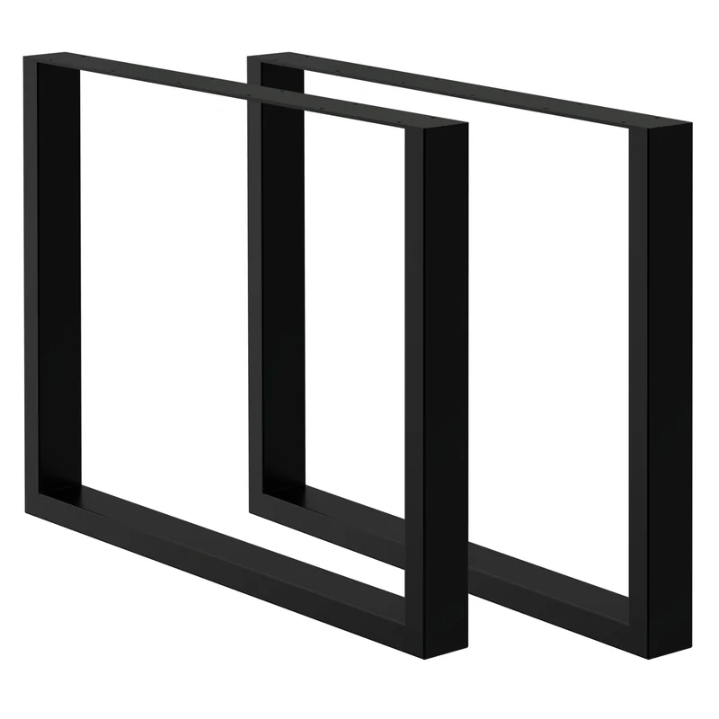 2x Tischbeine Tischkufen aus Vierkantprofilen 90x72 cm,Schwarz pulverbeschichtete Stahl