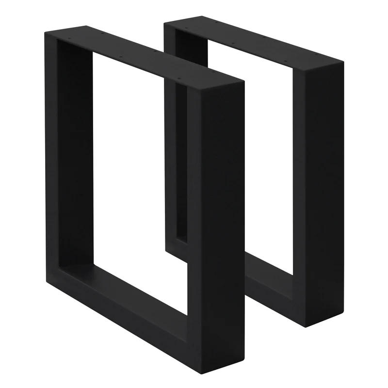 2x Tischbeine Bankkufen aus Vierkantprofilen 30x43 cm Schwarz pulverbeschichtete Stahl