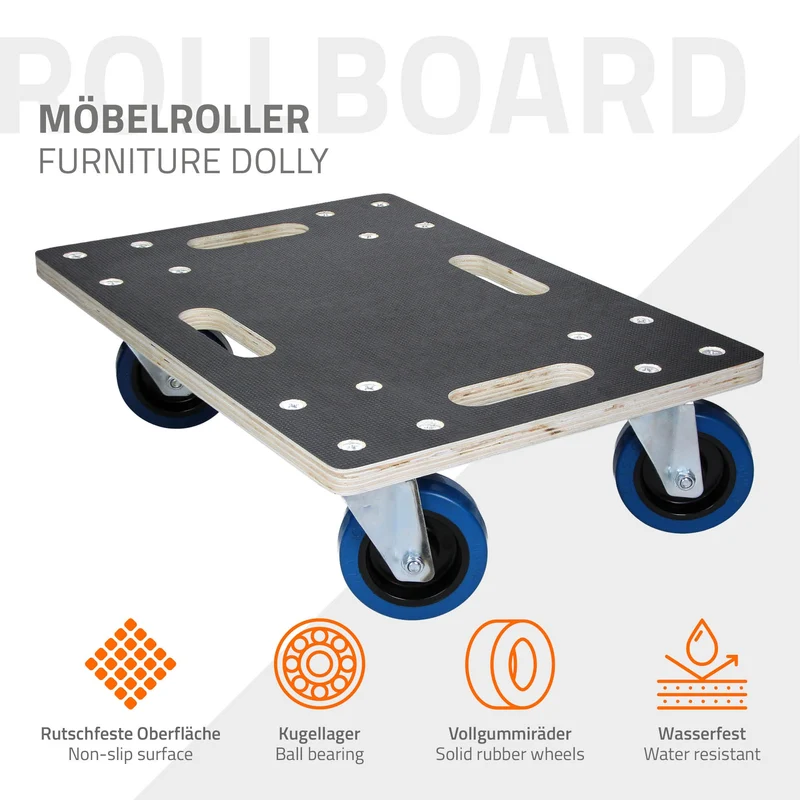 Möbelroller belastbar bis 800 kg aus Multiplex