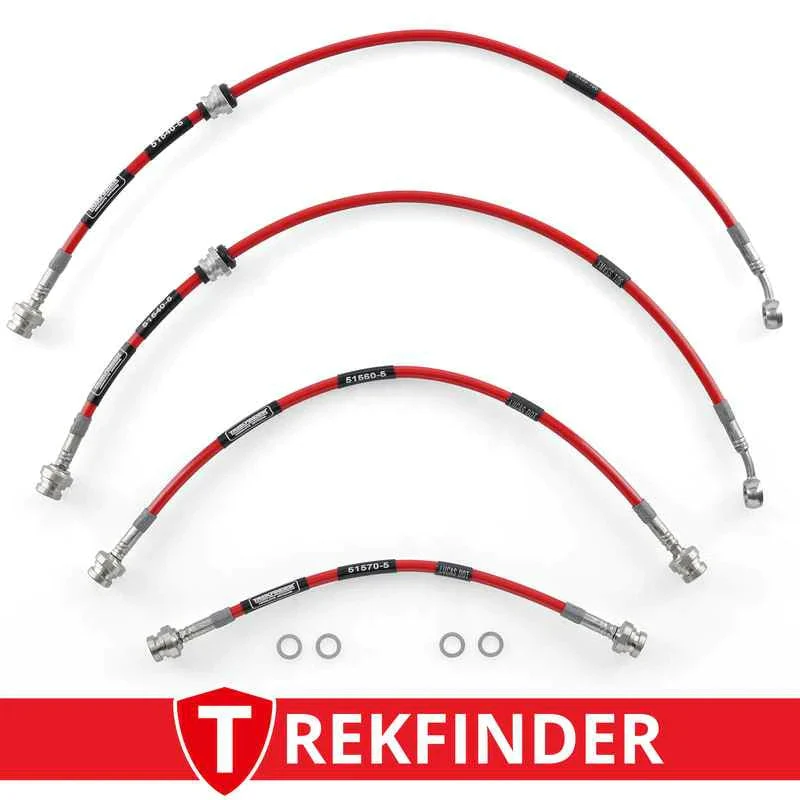 Stahlflexbremsleitungssatz für SUZUKI Jimny II ca. + 5 cm INKLUSIVE TÜV® Teilegutachten - Typ GJ & HJ ab 10/2018 von Trekfinder
