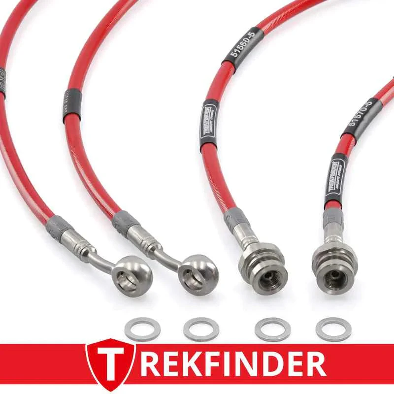 Stahlflexbremsleitungssatz für SUZUKI Jimny II ca. + 5 cm INKLUSIVE TÜV® Teilegutachten - Typ GJ & HJ ab 10/2018 von Trekfinder