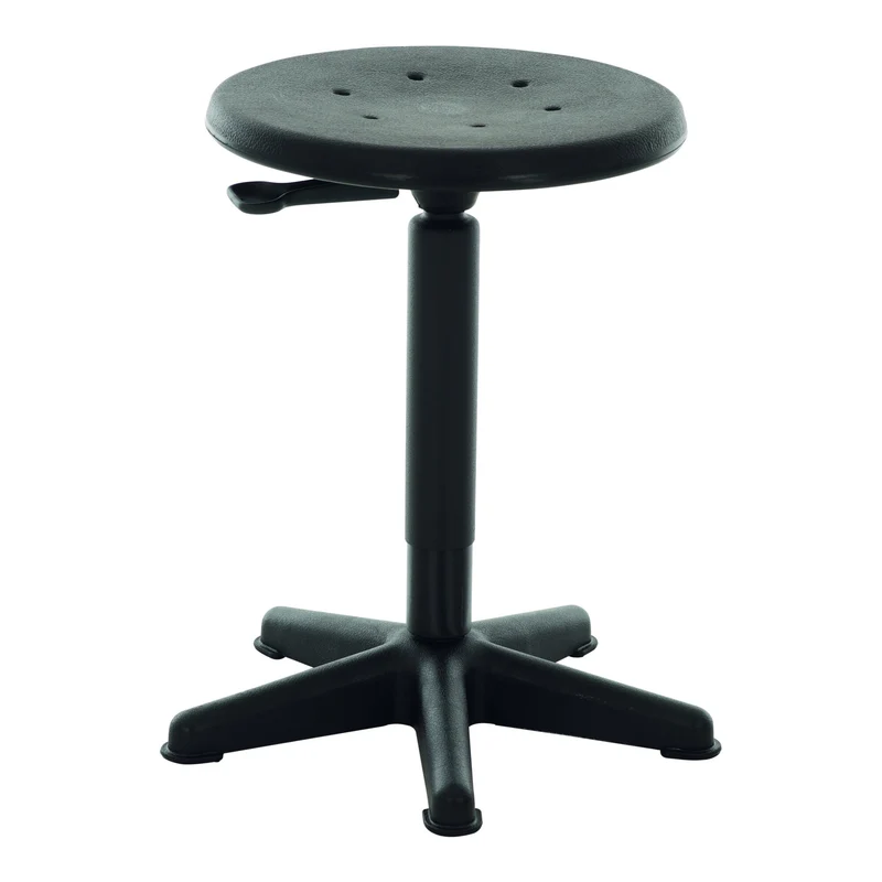 STIER Arbeitshocker mit Gleitern Sitzhöhe 440-630mm PU-Sitz