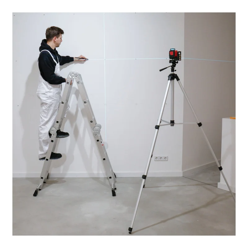 STIER Stativ 250 Baustativ Aluminiumgehäuse 250 cm für Laser und Nivelliergeräte