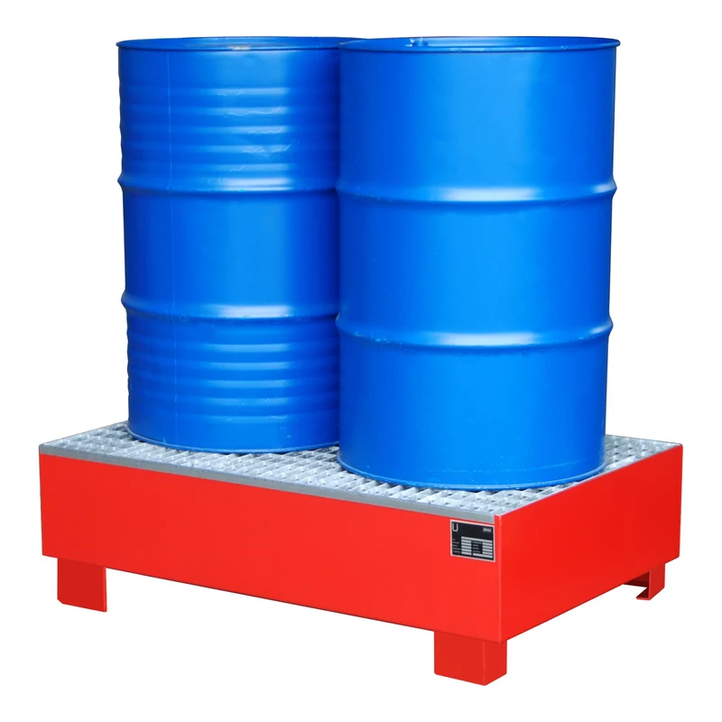 STIER Auffangwanne Premium rot für 2x200l Fässer 1200x800x360mm