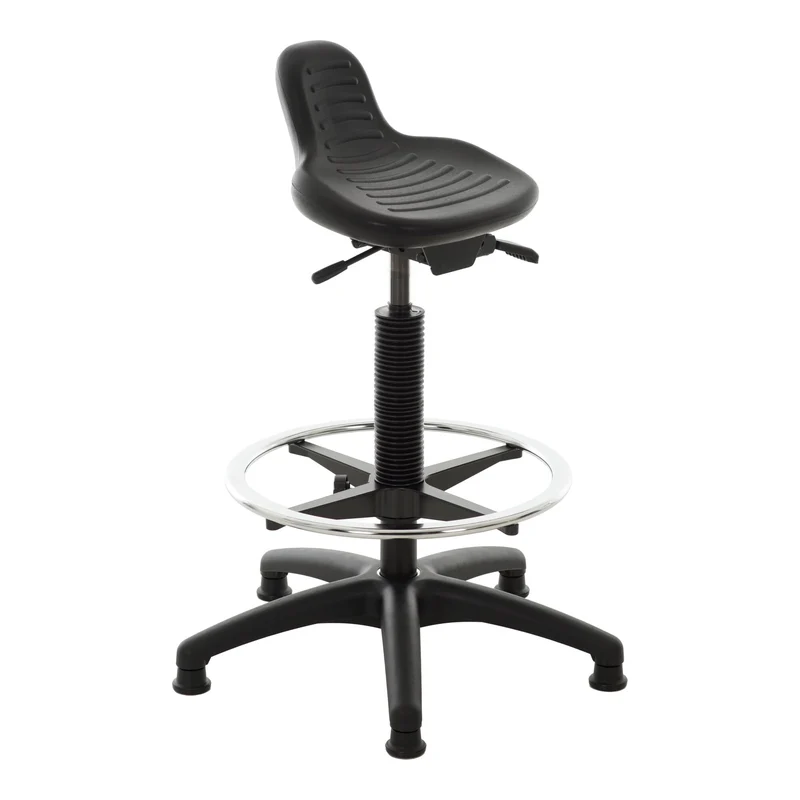 STIER Stehhilfe mit Gleitern und Fußring Sitzhöhe 640-890 mm PU-Sitz mit