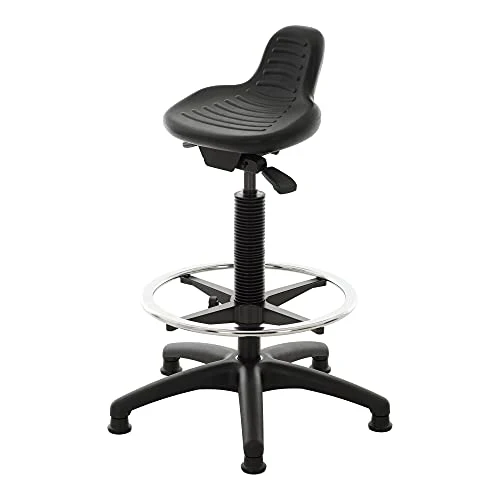 STIER Stehhilfe mit Gleitern und Fußring Sitzhöhe 640-890 mm PU-Sitz mit