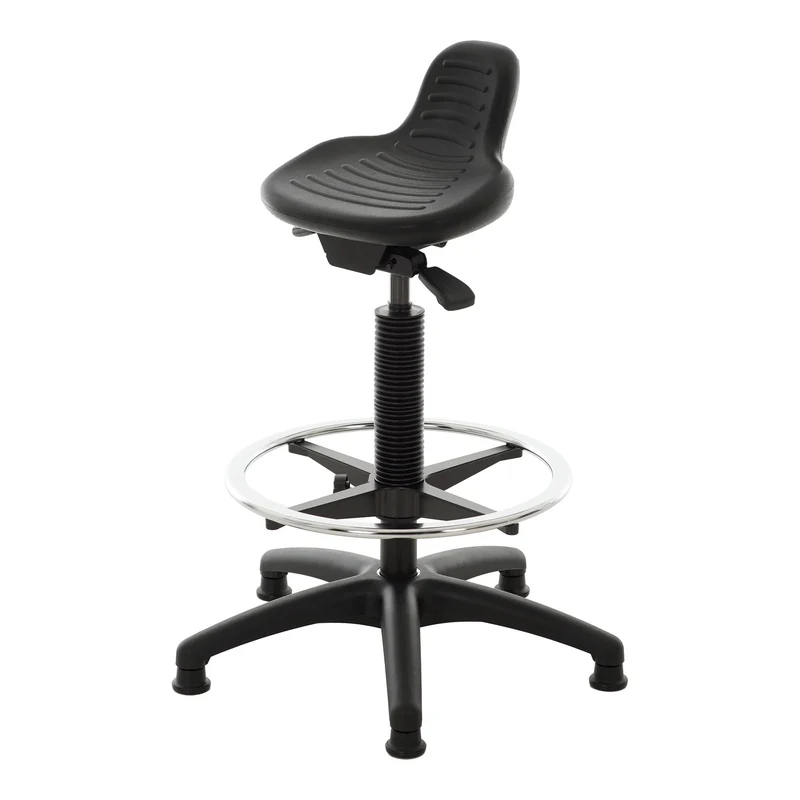 STIER Stehhilfe mit Gleitern und Fußring Sitzhöhe 640-890 mm PU-Sitz mit