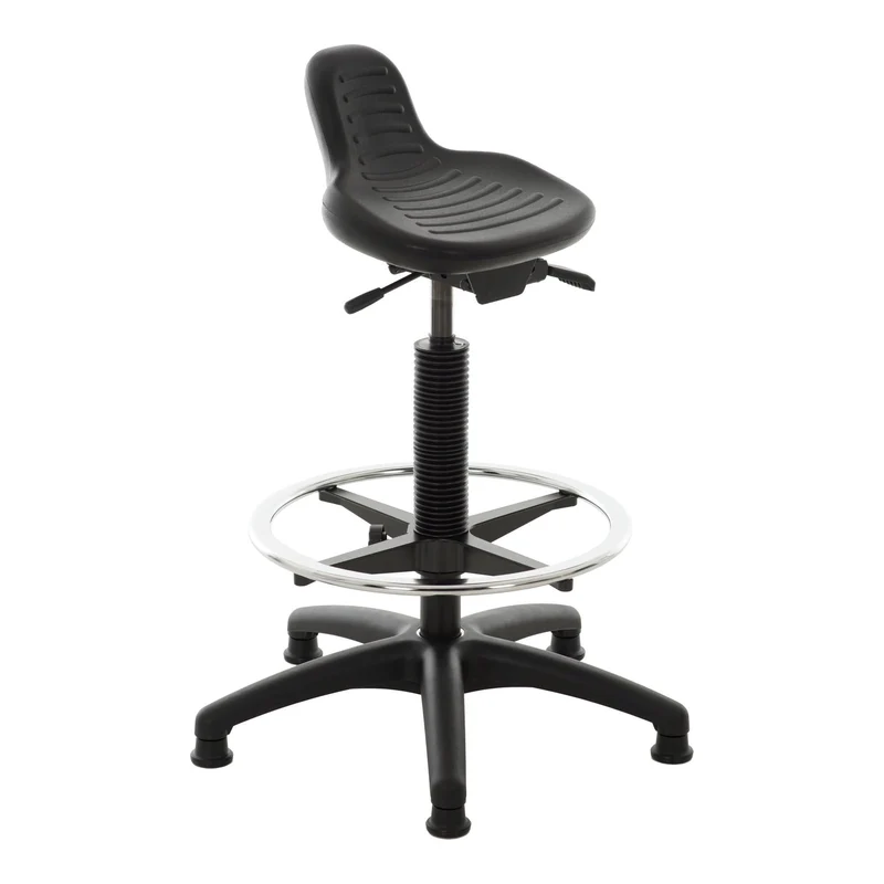 STIER Stehhilfe mit Gleitern und Fußring Sitzhöhe 640-890 mm PU-Sitz mit