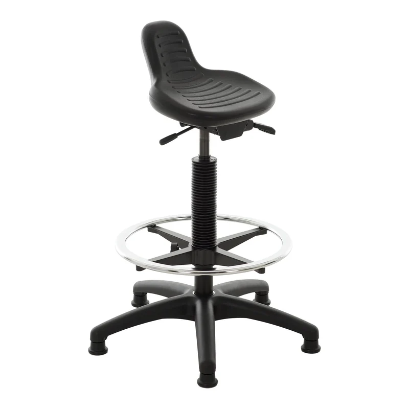 STIER Stehhilfe mit Gleitern und Fußring Sitzhöhe 640-890 mm PU-Sitz mit