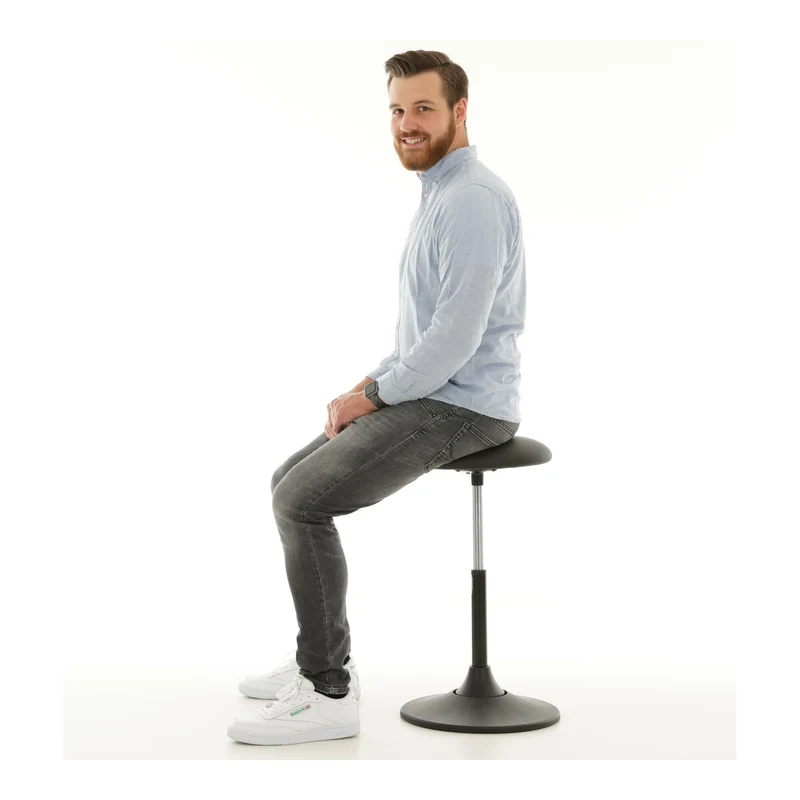 STIER Multibeweglicher Hocker ergonomisch höhenverstellbar schwarz Kunstleder