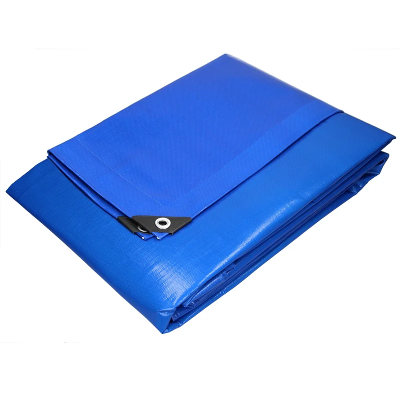 Abdeckplane Gewebeplane mit Ösen 4x6 m 260g/m² in Blau aus PE