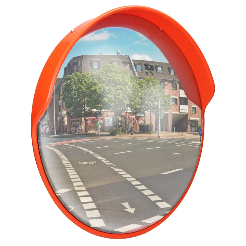 Verkehrsspiegel Rot mit schwenkbare Halterung aus Kunststoff und Rahmen aus Polypropylen und Stahl