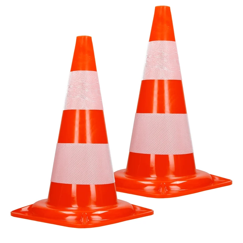 Verkehrskegel Set Pylone Warnkegel Verkehrshütchen 47 cm Orange/Weiß