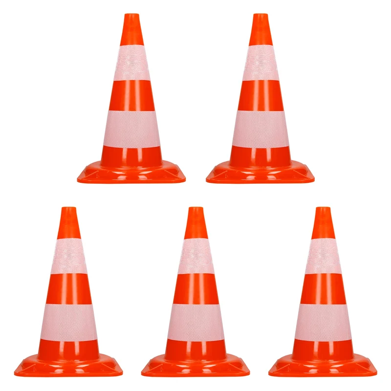 Verkehrskegel Set Pylone Warnkegel Verkehrshütchen 47 cm Orange/Weiß