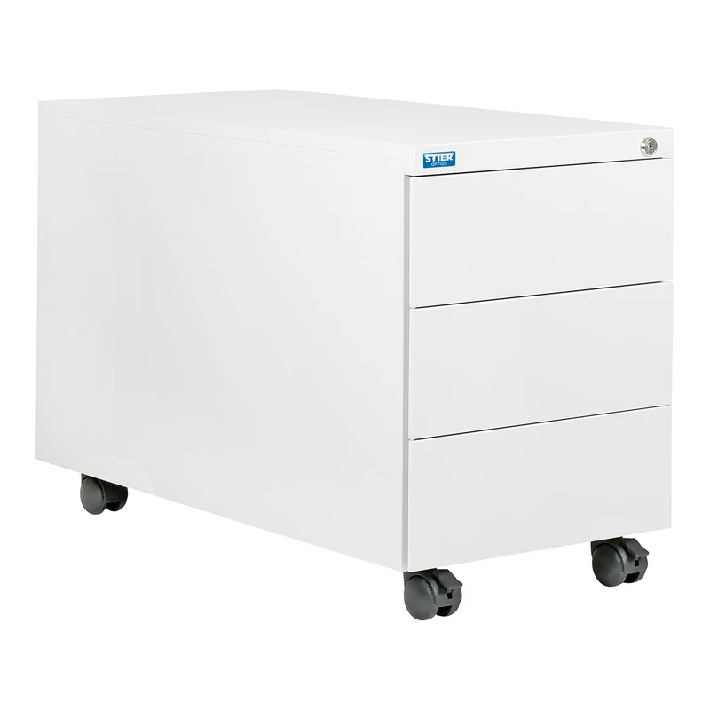 STIER Rollcontainer 3 Schubladen Abmessungen 550x390x790mm Farbe Lichtgrau (RAL