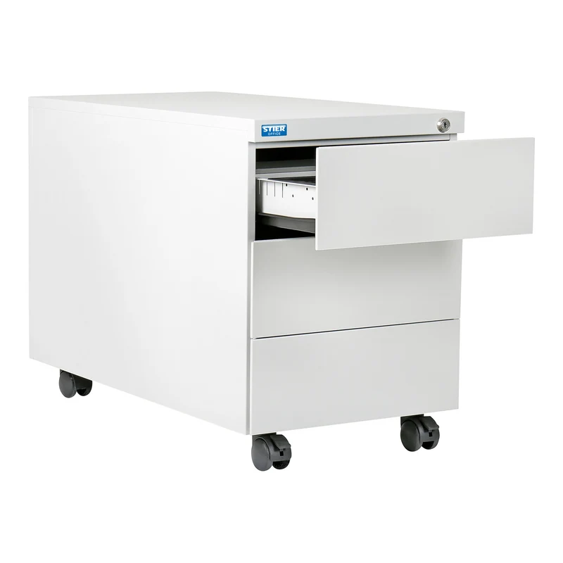 STIER Rollcontainer 3 Schubladen Abmessungen 550x390x790mm Farbe Lichtgrau (RAL