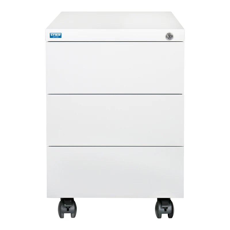 STIER Rollcontainer 3 Schubladen Abmessungen 550x390x790mm Farbe Lichtgrau (RAL