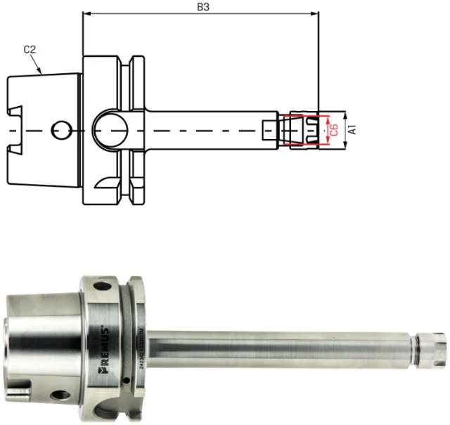 ER-Mini PREMUS collet chuck, extra long, G2,5 at 25.000 rpm