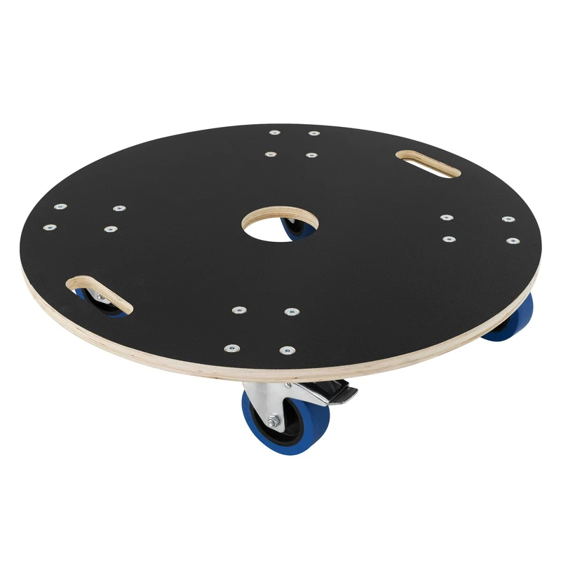 Rollbrett Möbelroller rund Ø 67 cm aus Multiplex mit Feststellbremsen Tragkraft 800 kg