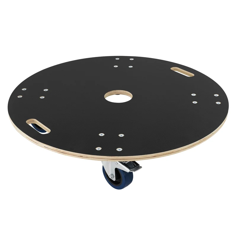 Rollbrett Möbelroller rund Ø 77 cm aus Multiplex mit Feststellbremsen Tragkraft 800 kg