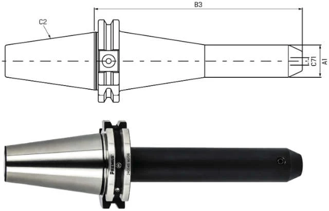 Weldon chuck PREMUS, form AD/AF, extra long, G2,5 at 25.000 rpm