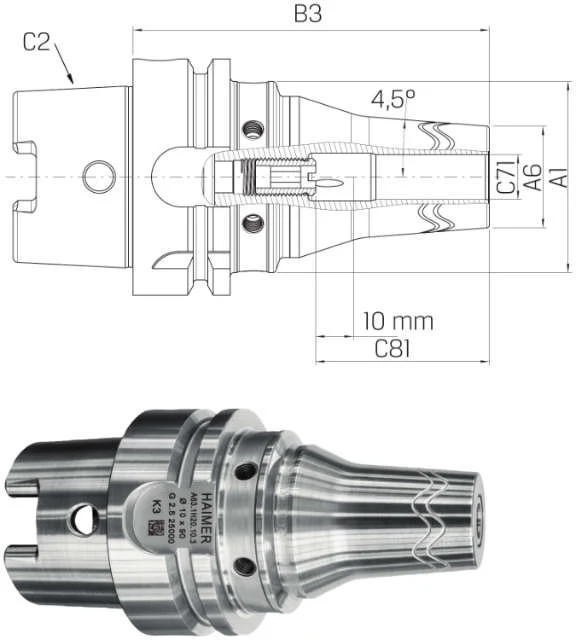 HAIMER shrink-fit chuck, Hybrid Chuck