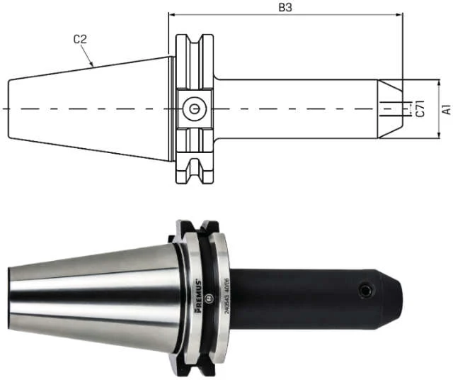 Weldon chuck PREMUS, form AD/AF, long, G2,5 at 25.000 1/min
