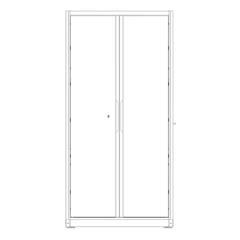 SW-Stahl Hochschrank mit 2 Türen und 5 Einlegeböden 700 mm