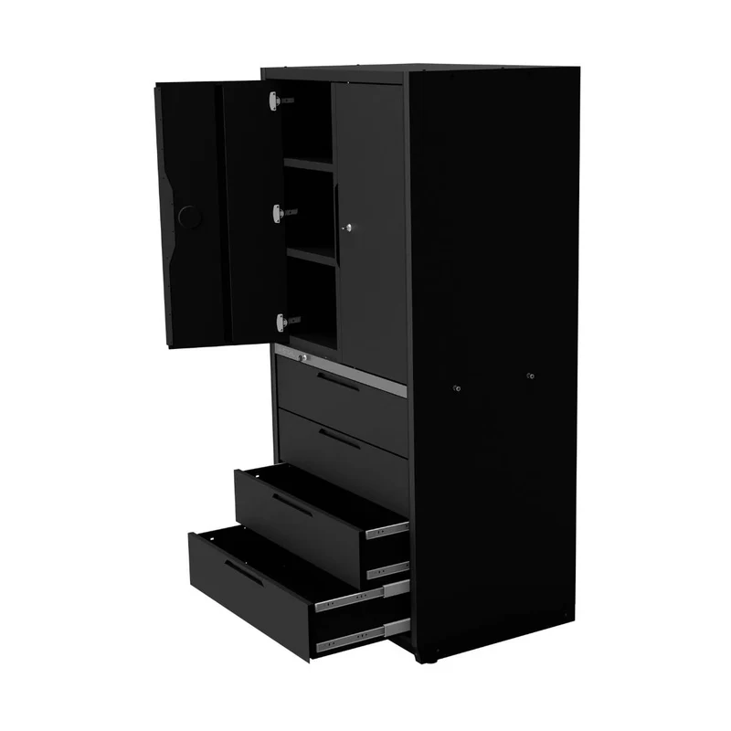SW-Stahl Hochschrank mit 4 Schubladen 2 Türen und 3 Einlegeböden 700 mm