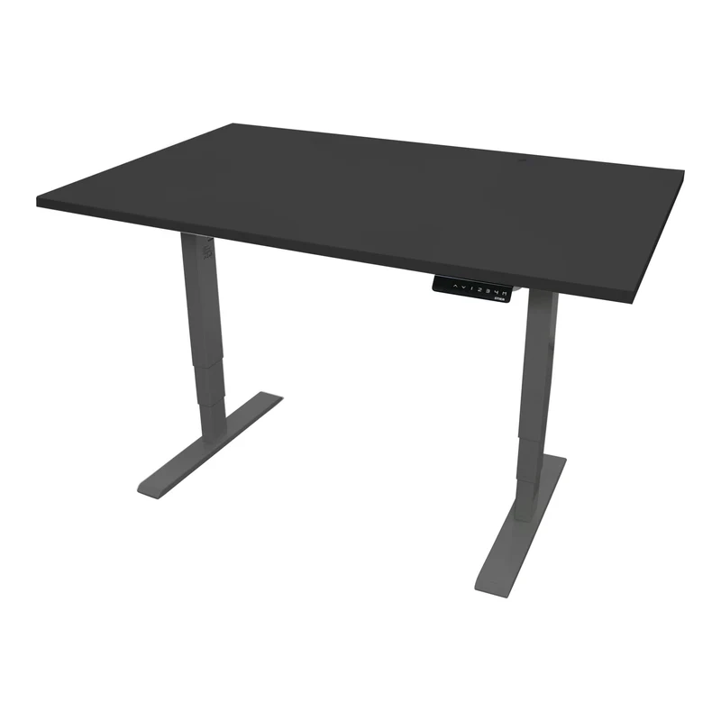 STIER Elektrisch höhenverstellbarer Schreibtisch THA 120x80cm schwarz/schwarz